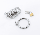 Love In Leather Chrome Male Chastity Cock Cage Male Chastity